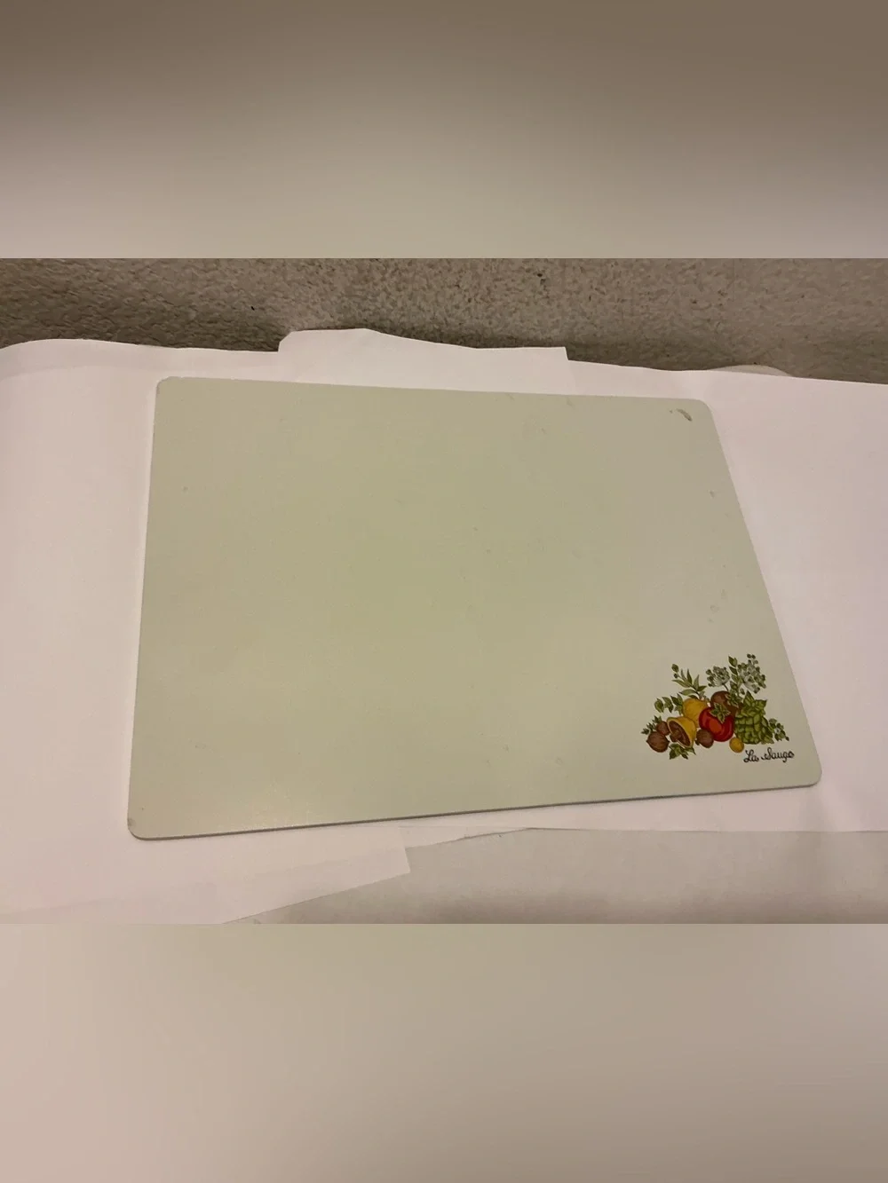 Vintage Corning Ware Wildflower Counter Saver Glass Cutting Board Rectangular